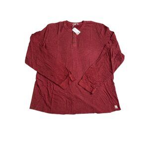 Marine Layer Auburn/Black Striped red Henley Shirt XXL long sleeves men’s new